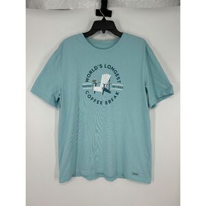 Life Is Good Shirt Crusher Happily Retired World's‎ Longest Coffee Break Graphic